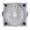 Gypsy Flag Ring Niglo Chevalière Steel Silver Sapphire IM#22792