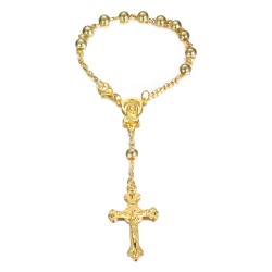 All gold car rosary Virgin Jesus  IM#22817
