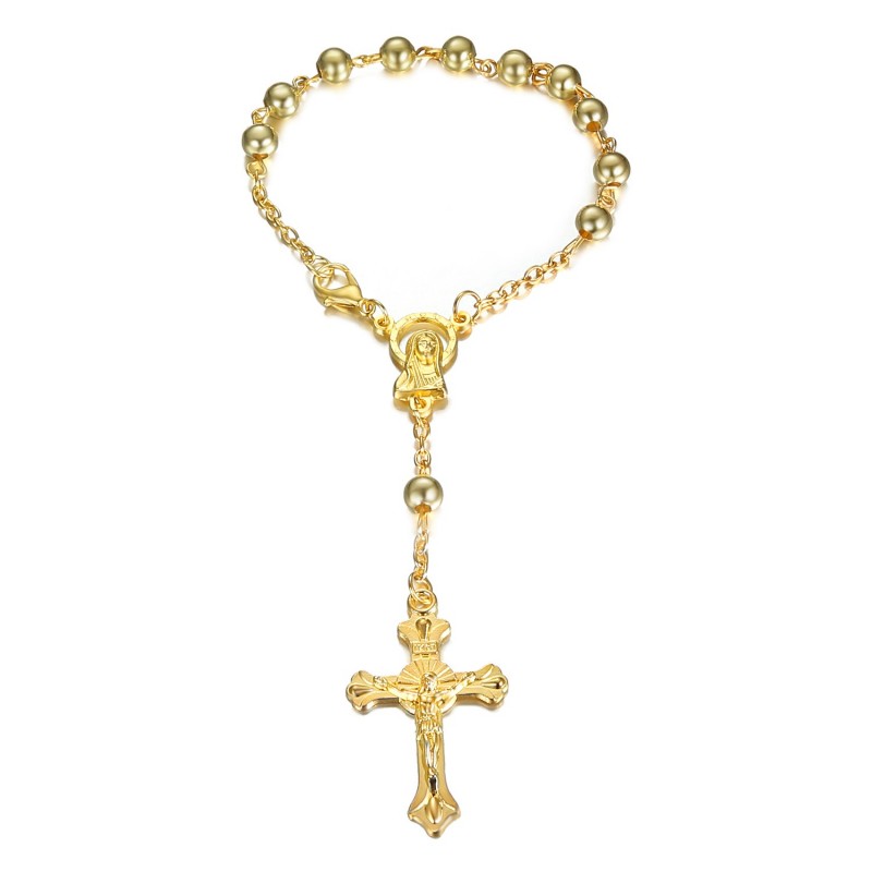 All gold car rosary Virgin Jesus  IM#22817
