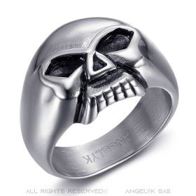 Biker Triker Anillo de la calavera de los hombres de acero inoxidable 316l   IM#22834