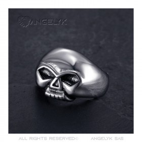 Biker Triker Anillo de la calavera de los hombres de acero inoxidable 316l   IM#22835