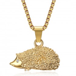 Pendentif niglo Collier gitan hérisson Acier Or Diamant  IM#22865