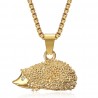 Pendant niglo Hedgehog necklace Steel Gold Diamond IM#22865