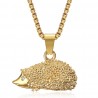 Médaille de Lourdes Pendentif femme Acier et Or Chaîne 50cm  IM#22865