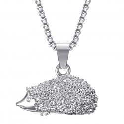 Pendant niglo Hedgehog Necklace Steel Silver Diamond IM#22871