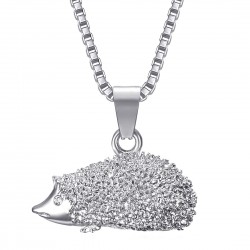 Pendentif niglo Collier gitan hérisson Acier Argent Diamant  IM#22871
