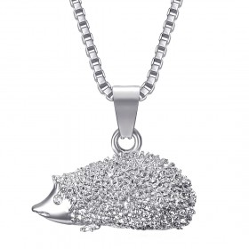 Pendant niglo Hedgehog Necklace Steel Silver Diamond IM#22871