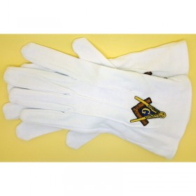 GAN0005 BOBIJOO Jewelry Gloves Freemasonry Embroidered G Masonic One Size S M L