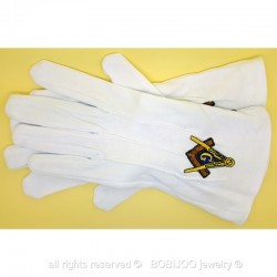 Gants Franc-Maçonnerie Brodés G Masonic Taille Unique S M L  bobijoo