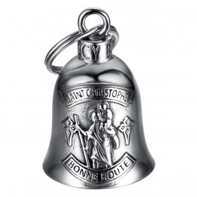 Motorradglocke Mocy Bell St. Christophorus Edelstahl Silber IM#22912