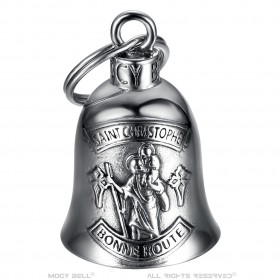 Motorradglocke Mocy Bell St. Christophorus Edelstahl Silber IM#22913