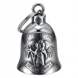 Campanello per moto Mocy Bell St Christoph Sichere Fahrt Acciaio inossidabile Argento IM#22940