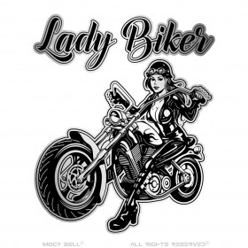 Clochette moto Mocy Bell Lady Biker Acier inoxydable Argent  IM#22951