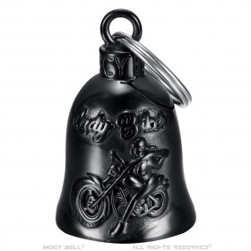 Motorrad-Glocke Mocy Bell Lady Biker Edelstahl Schwarz IM#22955