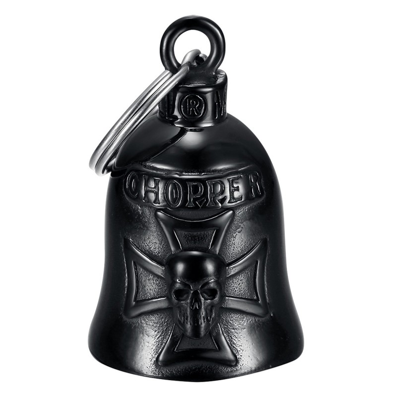 Timbre de moto Mocy Bell Chopper Acero inoxidable Negro IM#22961