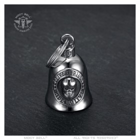 Campanello per moto Mocy Bell Skull Live To Ride Acciaio inossidabile Argento IM#23015