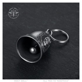 Motorbike bell Mocy Bell Skull Live To Ride Stainless steel Silver IM#23016