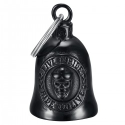 Motorbike bell Mocy Bell Skull Live To Ride Steel Black titanium IM#23020