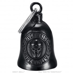 Campanello per moto Mocy Bell Skull Live To Ride Acciaio Nero Titanio IM#23021