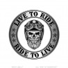 Clochette moto Mocy Bell Skull Live To Ride Acier Noir titane  IM#23024