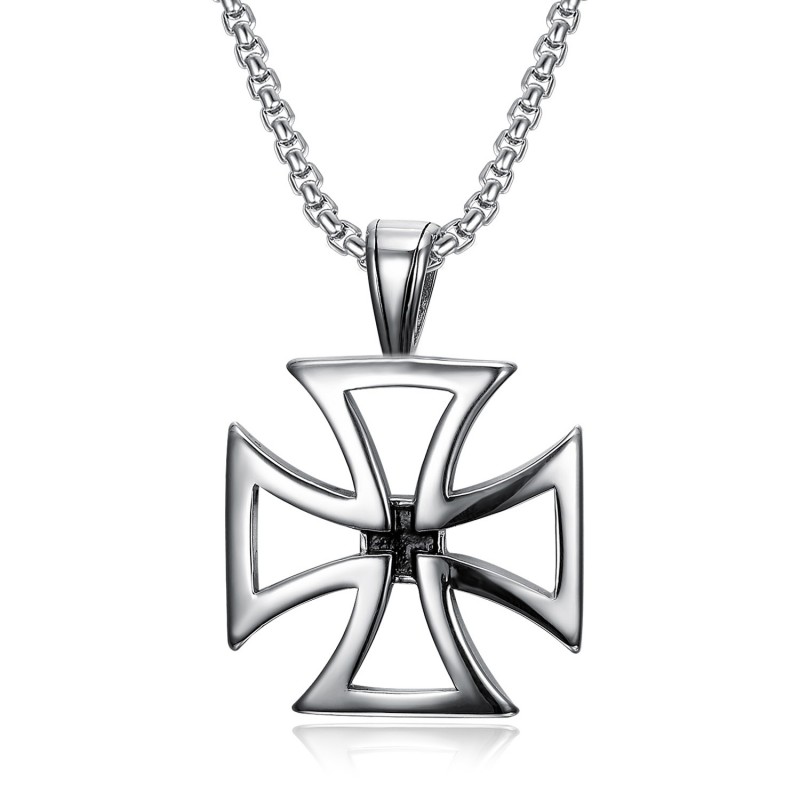 Stainless Steel Openwork Templar Cross Pendant IM#23027