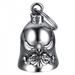 Campanello per moto Mocy Bell Eagle Ride to Live Acciaio inossidabile Argento IM#23053