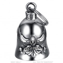 Campanello per moto Mocy Bell Eagle Ride to Live Acciaio inossidabile Argento IM#23054