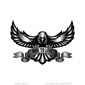 Mocy Bell Eagle Ride to Live Acero Inoxidable Plata IM#23057