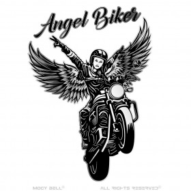 Mocy Bell Angel Biker Campana de motocicleta Acero inoxidable Plata IM#23071