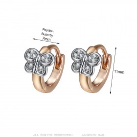 Orecchini a farfalla con diamante d'oro per bambina IM#23110