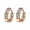Boucles d'Oreilles Doré Or Fin Enfant Bébé Fille Créoles Strass  IM#23114