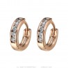 Boucles d'Oreilles Doré Or Fin Enfant Bébé Fille Créoles Strass  IM#23115