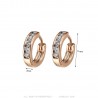 Boucles d'Oreilles Doré Or Fin Enfant Bébé Fille Créoles Strass  IM#23116