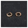 Boucles d'Oreilles Doré Or Fin Enfant Bébé Fille Créoles Strass  IM#23117