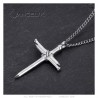 Pendentif croix Homme 3 Clous Acier Inoxydable Argent  IM#23128