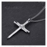 Pendentif croix Homme 3 Clous Acier Inoxydable Argent  IM#23129