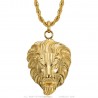 Ciondolo a forma di testa di leone Collana in acciaio inossidabile Catena d'oro IM#23145