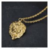 Lion head pendant Necklace Stainless steel Gold Chain IM#23146