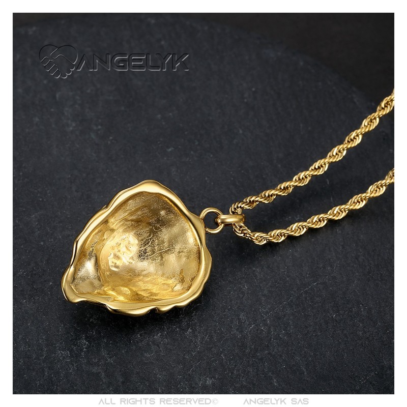 Halskette Löwenkopf-Anhänger & Kette Edelstahl Gold