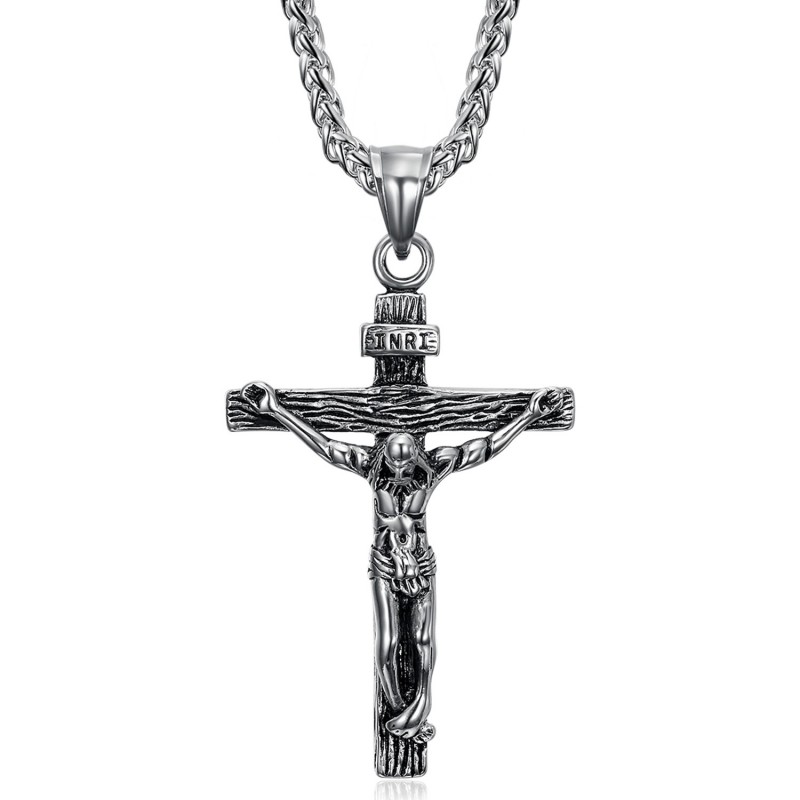 Catena Ciondolo Croce Di Cristo In Acciaio Inox  IM#23150