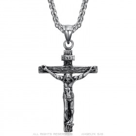 Catena Ciondolo Croce Di Cristo In Acciaio Inox  IM#23151