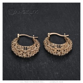 Vintage earrings Basket Gold-plated finish  IM#23165