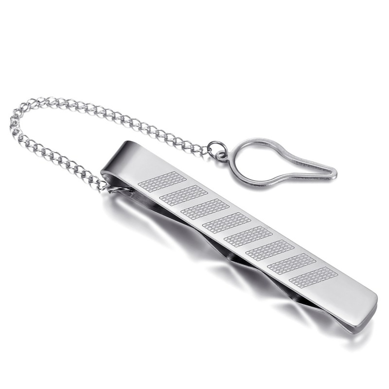 Fermacravatte Modello Prestige in acciaio inox argento IM#23174