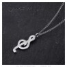 Pendentif clé de sol Collier Acier inoxydable Argent  IM#23195