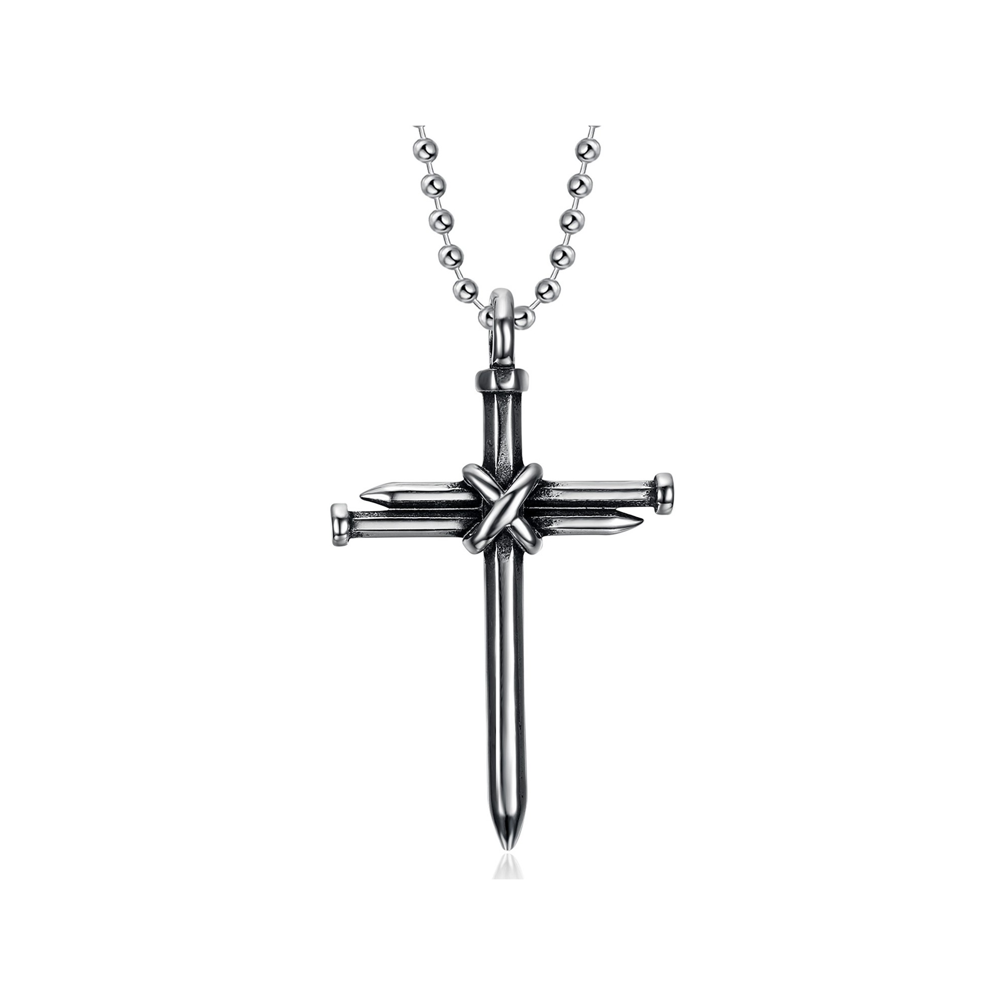 Collier Croix En Or 18 Carats, Pendentif Chaîne Croix Brute