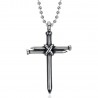 Pendant cross Man 3 Nails Stainless Steel Aged Silver IM#23198