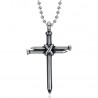 Pendentif croix Homme 3 Clous Acier Inoxydable Argent vieilli  IM#23198