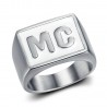 MC Biker Ring Acero inoxidable Blanco sutil18x14mm IM#23211