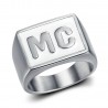 MC Biker Ring Stainless Steel Subtle White18x14mm IM#23211