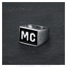 MC Biker Anello in acciaio inox discreto nero18x14mm IM#23227